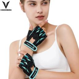 2025 luvas de ginástica para homens mulheres levantamento de peso meio dedo respirável anti deslizamento treinamento fitness luvas de treino - Image 1