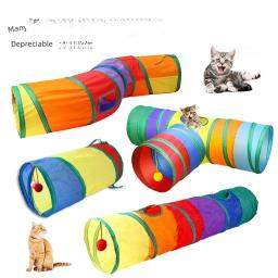 Rainbow Tunnel Playground Toy para gatos, Teaser interativo para gatinhos e adultos, 650g, arranhando corrida - Image 2