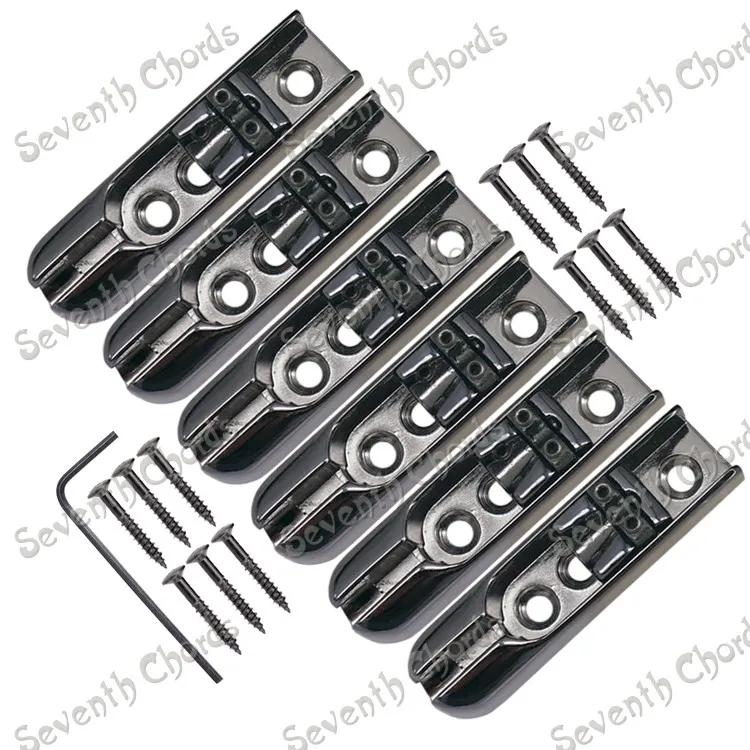 Um conjunto de 6 peças de sela de ponte individual única de 3 cores para baixo de 6 cordas (DZQQ-2K6X) - Image 1