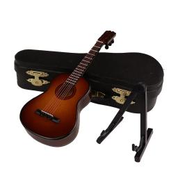 Modelo clássico de guitarra folclórica de madeira, Decoração Mini Instrumento Musical, Presente para Quarto e Sala de Estar, 10cm - Image 6