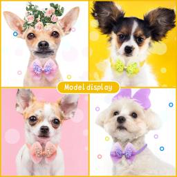 Laço com asa de anjo para animais de estimação, coleira borboleta para cães médios e pequenos, laço para gatos, acessórios para animais, lantejoulas, 10PCs - Image 2