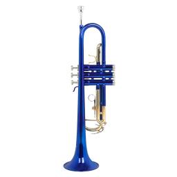 SLADE-Bb Tone Azul Trompete Com Válvula De Pressão, Corpo De Latão, Colorido, Instrumento Chave Dourada, Acessórios De Limpeza - Image 2