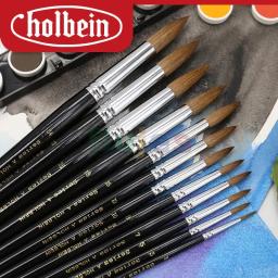 Pincel redondo Holbein série A, crina de cavalo para pintura acrílica, pintura em aquarela, artesanato em tinta guache e pintura detalhada - Image 4