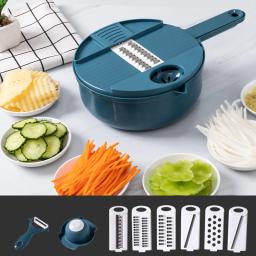 12pcs Cozinha Multifuncional Salada Utensílios Vegetais Chopper Cenoura Batata Manual Shredder Cozinha Cozinhar Ferramentas Vegetais - Image 2