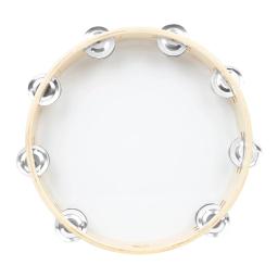 Tambourine Hand Bell Double Drums para crianças, percussão Orff, instrumentos musicais, aço inoxidável, peça, presentes, 10" - Image 2