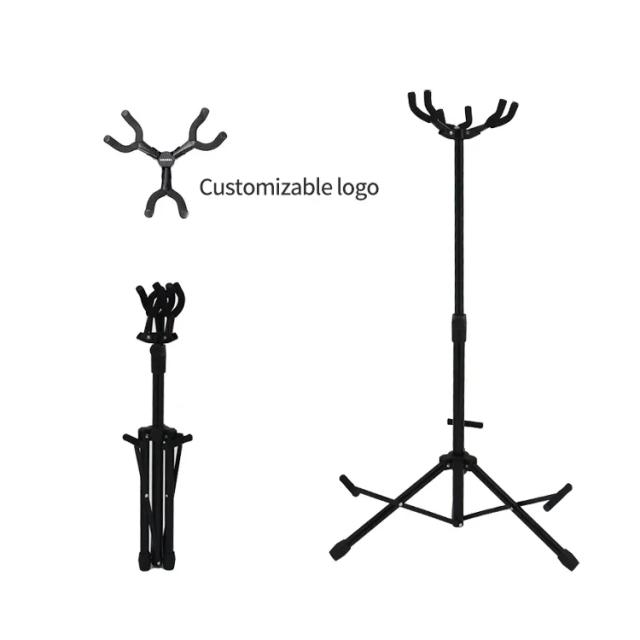Suporte Ajustável para Guitarras e Ukuleles com Tripé Dobrável e Hanger Multifunção em Atacado