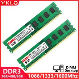 Memória ram de desktop ddr3 2gb 4gb 8gb pc3 1066 1333 1600mhz 1.5v 240pin 8500 10600 12800 intel e amd memórias dimm não-ecc ram - Image 1