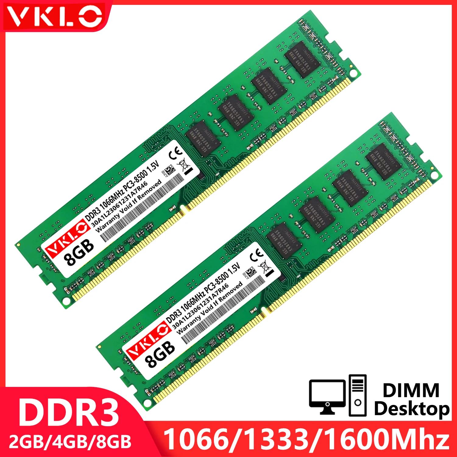 Memória ram de desktop ddr3 2gb 4gb 8gb pc3 1066 1333 1600mhz 1.5v 240pin 8500 10600 12800 intel e amd memórias dimm não-ecc ram - Image 1