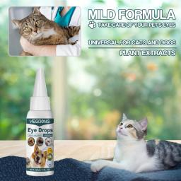 Catarata Colírio para cão, Marcas de lágrima, Soltando removedor, Aliviar a coceira ocular, Tratamento de ceratite, Antibacteriano Pet Eyes Wash Drop - Image 3