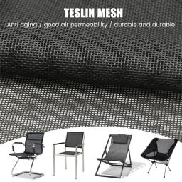 Teslin Mesh Fabric for Office Chair, DIY Recliner, Beach Lounge Chair, PVC Placemat, Preto, Impermeável, Alta Qualidade, Escritório - Image 2