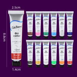 Bview-Conjunto de pintura a óleo para estudantes pintados à mão, portátil, ferramentas de pintura gratuitas, arte, 12ml - Image 4