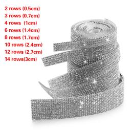 Auto-adesivo Glitter Rhinestone Ribbon Trim, fita Trim Sticker, roupas de DIY, jóias, artes, artesanato, decoração do vestuário, 1 Yard - Image 6