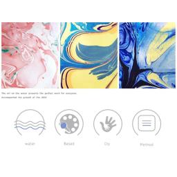 6ml água marmoring pintura kit água arte pintura conjunto com esboço papel artes artesanato para menina menino atividades criativas 6/12x - Image 4