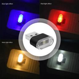 USB LED Mini Car Light, atmosfera de néon, lâmpadas decorativas, lâmpada ambiente brilhante, acessórios interiores do carro - Image 3