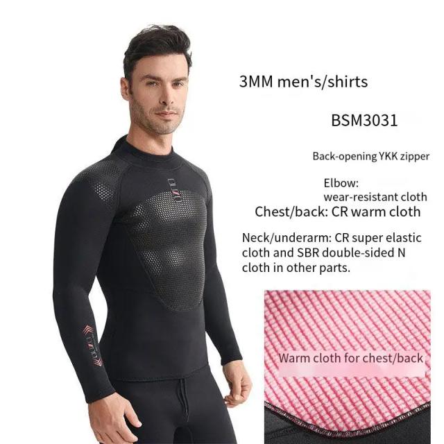 Terno de Mergulho Neoprene Unissex 3mm para Surf e Snorkeling com Secagem Rápida