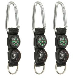 Universal Multifunction Mosquetão Keychain, 3 em 1, Camping, Escalada, Caminhadas, Mini Compass, Termômetro, Chaveiro Hanger, 1Pc - Image 6