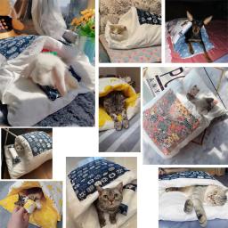 Casa de Cama Removível Kawaii para Gatos, Cama Grande Cão Pet, Caverna do Gato, Comida Confortável, Artigos para o Lar Bonito, Produtos para o Lar para Adultos - Image 2