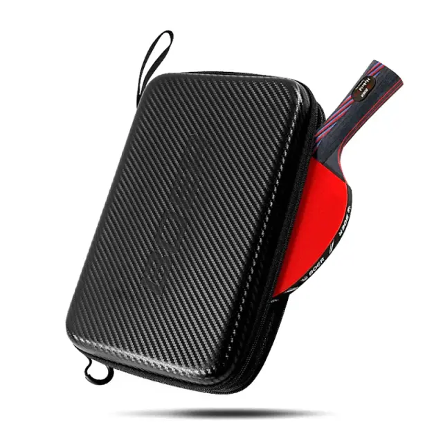 Saco de Raquete de Tênis de Mesa em Fibra de Carbono com Grande Capacidade e Bolso Zip para Ping Pong