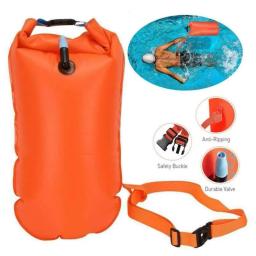 Bóia de natação aberta inflável, Saco seco do flutuador do reboque, Air Bag duplo com cinto, Armazenamento do esporte aquático, Saco de segurança, 20l - Image 2