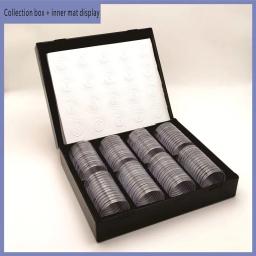 Pequena Redonda Comemorativa Caixa De Coleção De Moedas, Caixa De Proteção, Ajustável, 46mm, 100 Caixas - Image 3