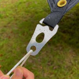 Tensores de corda de aço inoxidável para barraca ao ar livre Windproof Rope Fixed, Fivela ajustável Fastener, Camping Acessórios - Image 1