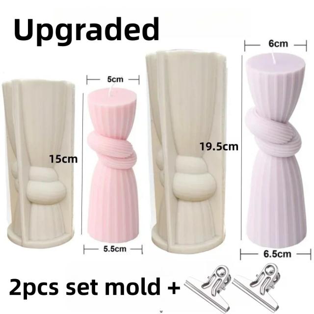Molde Cilíndrico de Silicone para Velas e Gesso com Design Geométrico Atraente