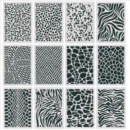 12 Kit Animal Print Pintura Stencils Template repetidamente para DIY Handmade Criança - Image 1