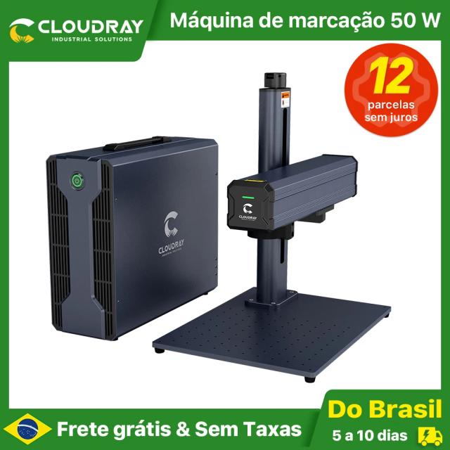 Máquina de marcação a laser de fibra Cloudray 50W para corte de joias ouro prata aço inoxidável cobre folha de alumínio gravador a laser