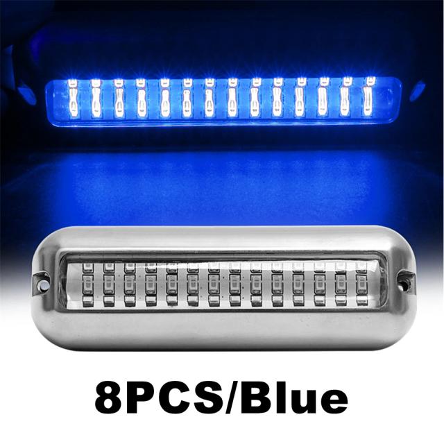 Iluminação Subaquática LED para Barcos - 42 Luzes de Navegação Marine Transom, Acessórios para Iates RVS, Pacote com 8 Peças