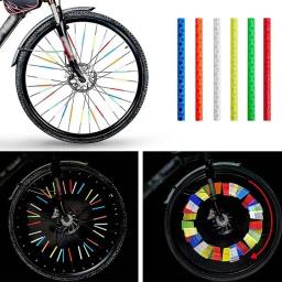 Roda de bicicleta raios adesivo reflexivo, DIY Reflective Safety Light Kit, aviso de tubo colorido, refletor, 12 pcs, 24 pcs, 48pcs - Image 3