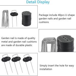 Lona estacas de jardim, lona com 40 arruelas, tecido, capa de lona, folhas de chão 15, 40 pcs - Image 6
