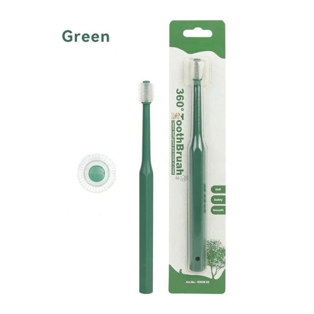 Escova de Dentes 360 Graus para Cães e Gatos com Cerdas Macias e Proteção Ambientador, Cuidado Bucal Completo para Pets