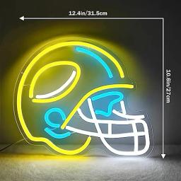 Dimmable Football Helmet Neon Sign for Wall, Light Up, Sinais para Meninos, Quarto de Jogos, Man Cave Bar, Rugby Sports - Image 3