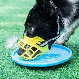 Grande cão focinho boca capa evitar morder gritando comer pequeno grande cão máscaras pet bark rolha barra fita reflexiva - Image 4