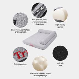 Truelove-cama para animais de estimação com travesseiro, espuma viscoelástica, macia, confortável, durável, 100% linho, para gatos e cães, removível, lavável, tlx1211 - Image 3