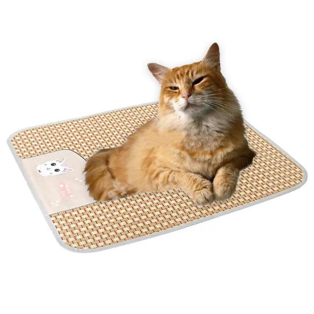 Tapete de Resfriamento Lavável para Cachorros - Cobertor Portátil de Vime para Conforto e Frescor Animal