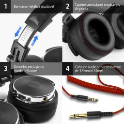 Oneodio fone de ouvido com fio com microfone, Pro 10/30/50 headphone profissional studio DJ, over ear HiFi monitor headset com Hi-Res áudio, Para o PC Telefónico - Image 3