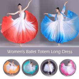 Saias de dança para mulheres, ginástica prática dancewear, fantasia clássica dança, saia gradiente longa, 360 graus, elegante - Image 6