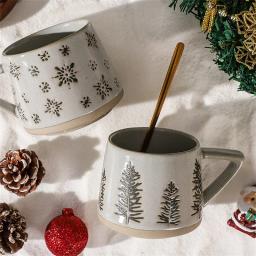 Caneca cerâmica retro com alça resistente ao calor Copo de café de alces Suco artesanal Copo de leite para casa Escritório Copo de água Copo de chá Presente de Natal - Image 5