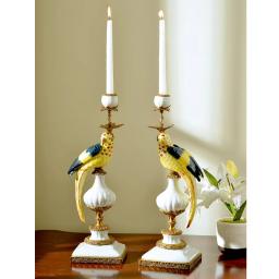 Castiçal de cerâmica e porcelana, Cor branca, Artesanato com estátua de pássaro, Design moderno, Decoração luxuosa, Cobre - Image 4