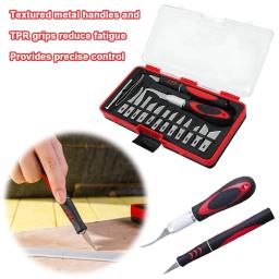Anti-Slip Handle Carving Knife Set, SK5 Lâminas de Aço, Escultura Multipurpose Bisturi para Arte, Corte Cortiça, 18Pcs - Image 2