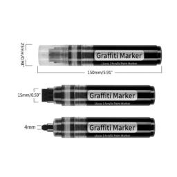 Canetas grandes de tinta acrílica para desenho, marcador prático, caligrafia DIY, sem desbotar, resistente ao desgaste, suprimentos de escrita, ponta larga, 15mm - Image 3