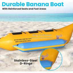 Banana Boat inflável para jogo de parque aquático, Tubo rebocável de peixe voador, Água aquática para praia - Image 4