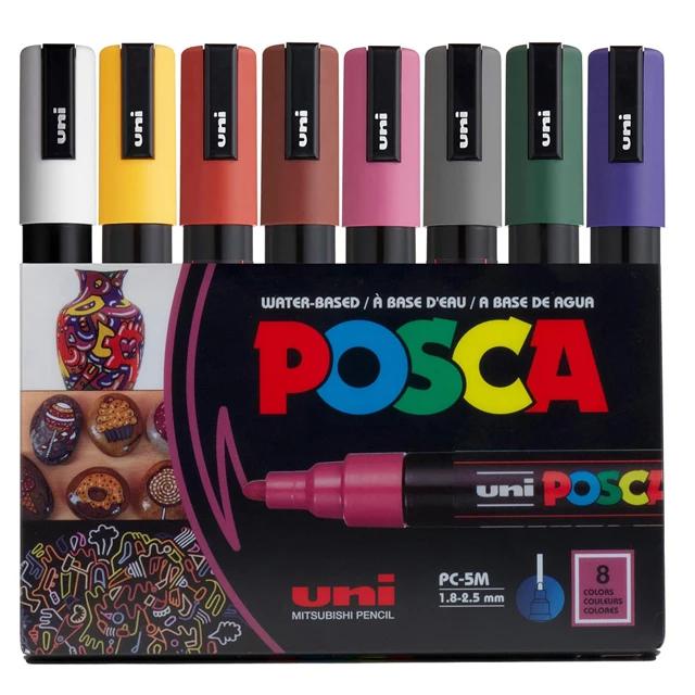 Conjunto de 8 Canetas Marcadoras Acrílicas em Cores Quentes e Neutras - Ideal para Artes e Presentes Criativos