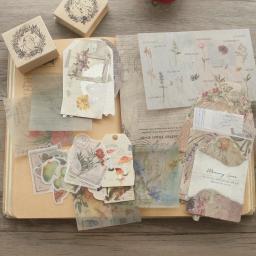 Adesivo de papel para desenhos flores e borboletas, conjunto de 27 peças faça você mesmo como artesanato criativo, fundo de papel, scrapbooking - Image 1