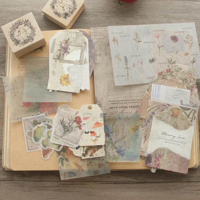 Conjunto de 27 Adesivos de Papel para Artesanato: Flores e Borboletas para Scrapbooking e Projetos Criativos