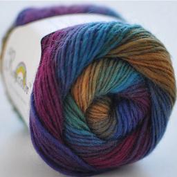 Fios de lã merino para tricô, artesanato de pelúcia DIY, cor arco-íris, chapéu cachecol e gorro, 100% lã merino, 50g por bola - Image 2