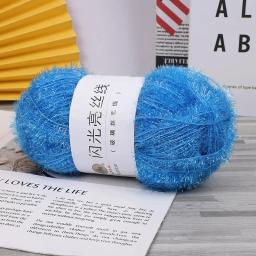 Brilhante Pratos Fios, 100% Poliéster, Vidro De Seda, Pastel Scrubby Fios para Crochê, Tecelagem Artesanato Artesanal, 50g - Image 3