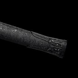 Espadas han pretas kongfu chinesas, lâmina de aço de alto manganês, artesanal real, cabo de metal afiado, arma de treinamento katanas - Image 6