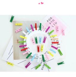 Mini Prendedor De Roupa De Madeira Natural, Papel Fotográfico Peg, Clipes Artesanato, Papelaria Escritório Escola, Home Decor Acessório - Image 3